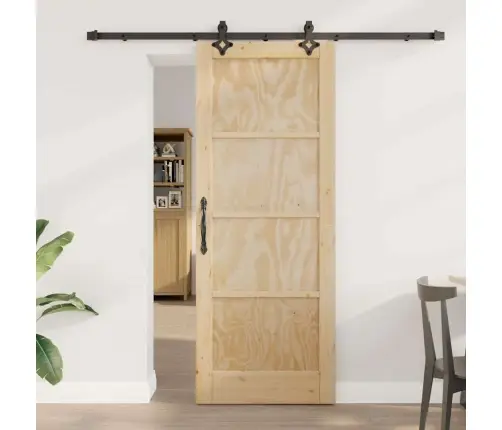 Bīdāmās Durvis Ar Aksesuāru Komplektu 78X202 Cm Cieta Priede Vidaxl