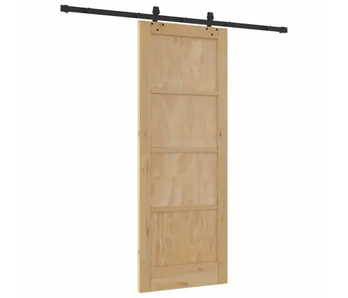 Bīdāmās Durvis Ar Aksesuāru Komplektu 78X202 Cm Cieta Priede Vidaxl