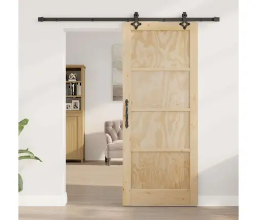 Bīdāmās Durvis Ar Aparatūras Komplektu 83X202 Cm No Cietā Priežu Koka Vidaxl