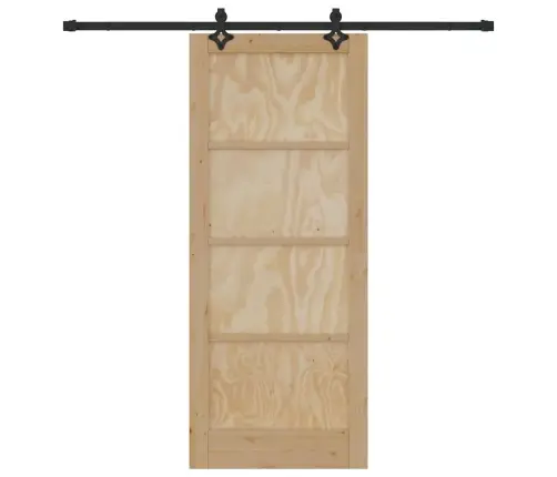 Bīdāmās Durvis Ar Aparatūras Komplektu 83X202 Cm No Cietā Priežu Koka Vidaxl