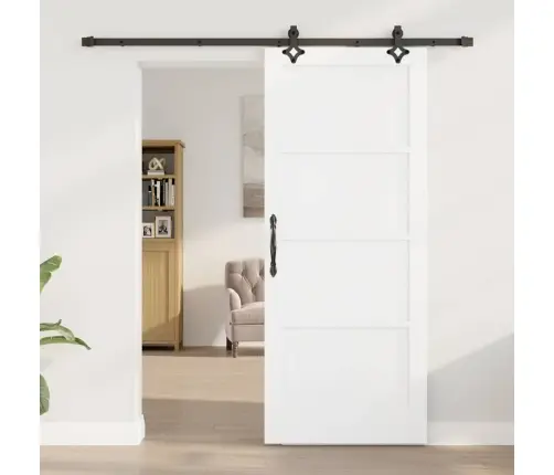 Slīdošas Durvis Ar Aparatūras Komplektu Baltas 83X202 Cm Cieta Priedes Koks Vidaxl