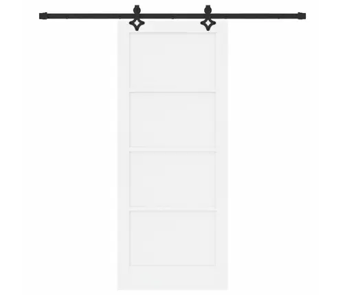 Slīdošas Durvis Ar Aparatūras Komplektu Baltas 83X202 Cm Cieta Priedes Koks Vidaxl