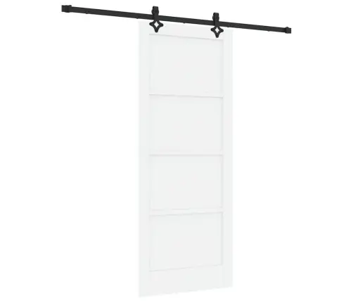 Slīdošas Durvis Ar Aparatūras Komplektu Baltas 83X202 Cm Cieta Priedes Koks Vidaxl