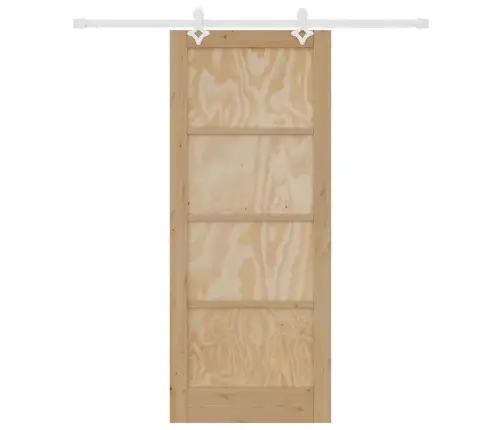 Bīdāmās Durvis Ar Piederumu Komplektu 83X202 Cm Cietā Priežu Kokā Vidaxl