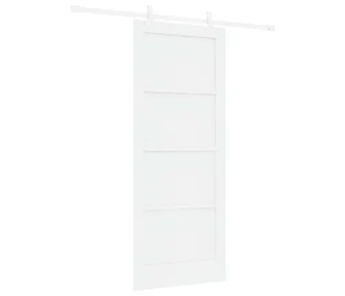 Bīdāmās Durvis Ar Aparatūras Komplektu Baltas 83X202 Cm Solidā Koka Priede Vidaxl