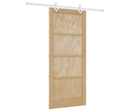 Vidaxl Bīdāmās Durvis Ar Piederumu Komplektu 86X198.5 Cm Cietā Priedes