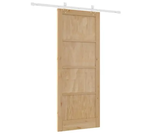 Bīdāmās Durvis Ar Piederumu Komplektu 86X211 Cm Cietā Priedē Vidaxl