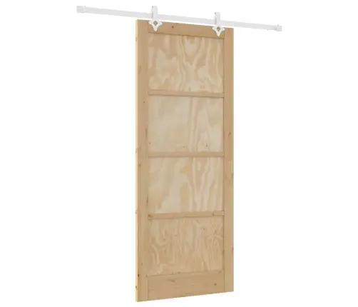 Bīdāmās Durvis Ar Piederumu Komplektu 86X211 Cm Cietā Priedē Vidaxl