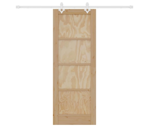 Bīdāmās Durvis Dabisks Un Balts 73.5 X 198.5 Cm Vidaxl