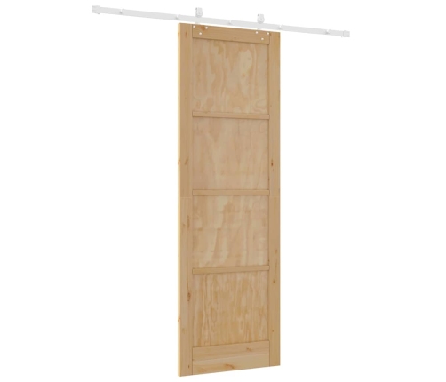 Bīdāmās Durvis Dabisks Un Balts 78 X 232 Cm Vidaxl