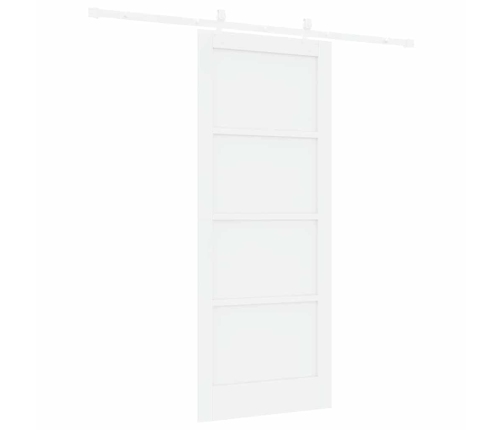 Bīdāmās Durvis Balts 83 X 202 Cm Cieta Priedes Koks Un Tērauds Vidaxl