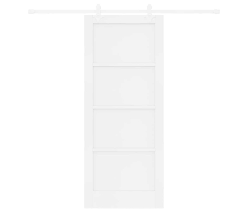 Bīdāmās Durvis Balts 83 X 202 Cm Cieta Priedes Koks Un Tērauds Vidaxl