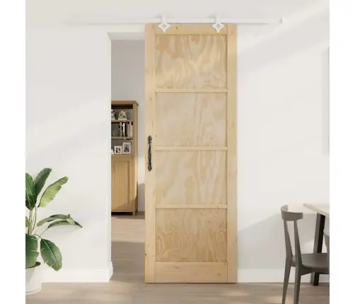 Bīdāmās Durvis Dabisks Un Balts 83 X 232 Cm Vidaxl