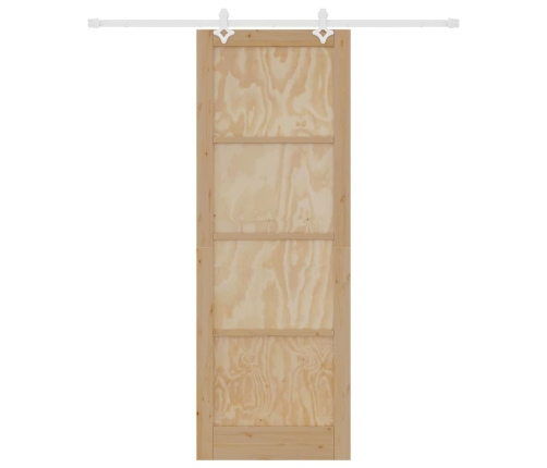 Bīdāmās Durvis Dabisks Un Balts 83 X 232 Cm Vidaxl