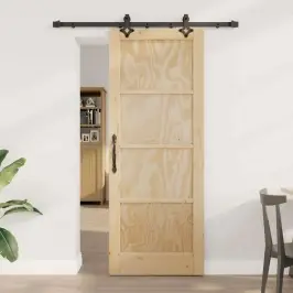 Bīdāmo Durvju Komplekts Cits Orkdal Dabīga Un Melna 78 X 202 Cm Vidaxl