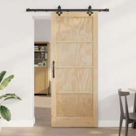 Bīdāmo Durvju Komplekts Cits Orkdal Dabīga Un Melna 86 X 211 Cm Vidaxl