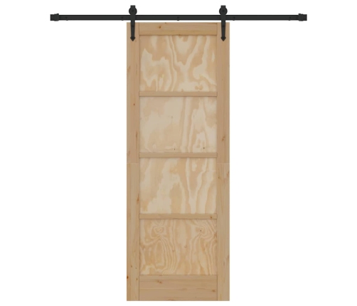 Bīdāmās Durvis Dabīga Un Melna 73.5 X 198.5 Cm Vidaxl