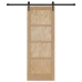 Bīdāmās Durvis Dabīga Un Melna 73.5 X 198.5 Cm Vidaxl