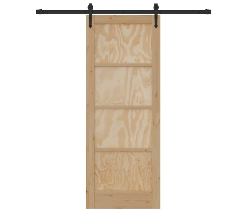 Bīdāmās Durvis Dabīga Un Melna 78 X 202 Cm Vidaxl
