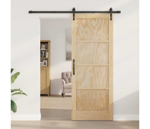 Bīdāmās Durvis Dabīga Un Melna 83 X 211 Cm Vidaxl