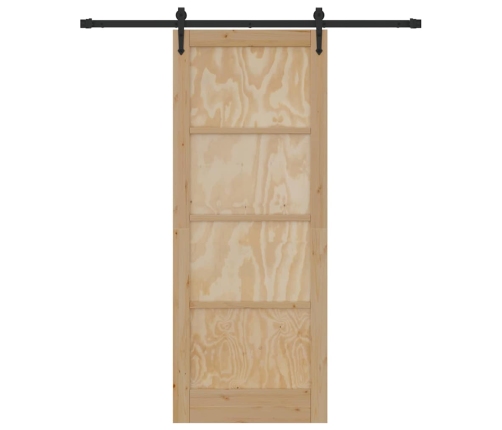 Bīdāmās Durvis Dabīga Un Melna 83 X 211 Cm Vidaxl