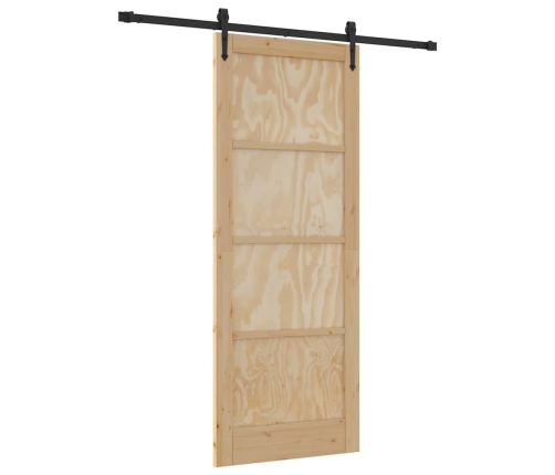 Bīdāmās Durvis Dabīga Un Melna 83 X 211 Cm Vidaxl