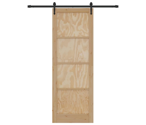 Bīdāmās Durvis Dabīga Un Melna 83 X 232 Cm Vidaxl