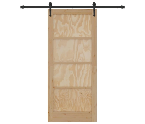 Bīdāmās Durvis Dabīga Un Melna 86 X 198.5 Cm Vidaxl