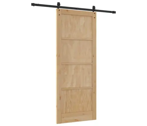 Bīdāmās Durvis Dabīga Un Melna 86 X 211 Cm Vidaxl