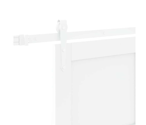 Bīdāmās Durvis Balts 83 X 202 Cm Cieta Priedes Koks Un Tērauds Vidaxl