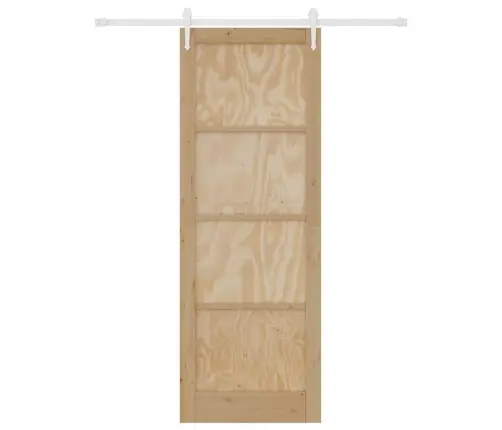 Bīdāmās Durvis Dabisks Un Balts 83 X 232 Cm Vidaxl