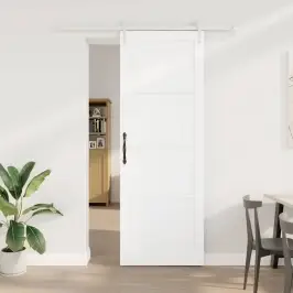 Slīdošās Durvis Orkdal Balts 83 X 232 Cm Ciets Priedes Koks Vidaxl