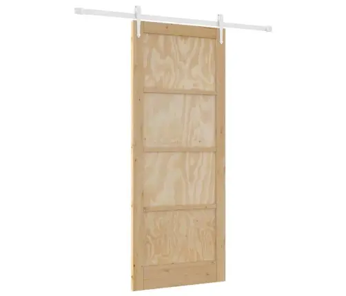 Bīdāmās Durvis Dabisks Un Balts 86 X 211 Cm Vidaxl