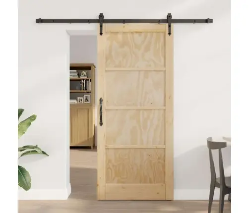 Bīdāmās Durvis Ar Aparatūras Komplektu 78X202 Cm No Masīvkoka Priedes Vidaxl
