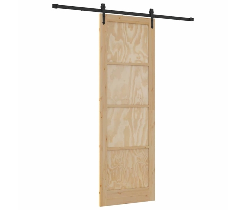 Bīdāmās Durvis Ar Aparatūras Komplektu 78X232 Cm Ciets Priedes Koks Vidaxl