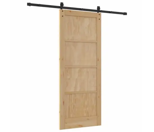 Bīdāmās Durvis Ar Aparatūras Komplektu 83X202 Cm No Izturīga Priedes Koka Vidaxl