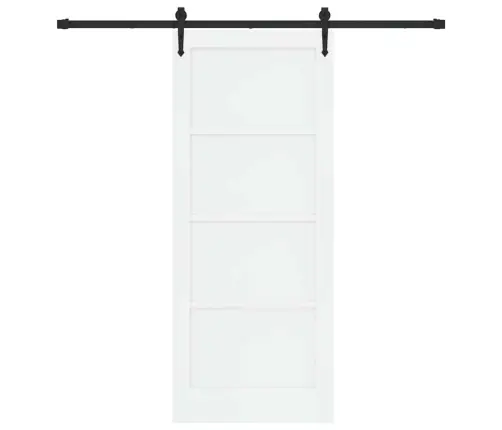 Bīdāmās Durvis Ar Aparatūras Komplektu Baltā 83X202 Cm Masīvā Priedē Vidaxl