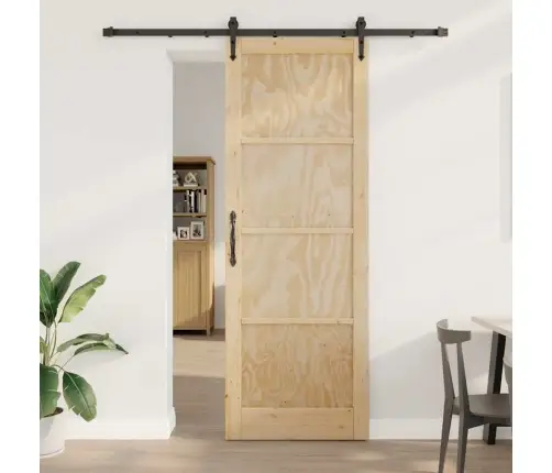 Bīdāmās Durvis Ar Aparatūras Komplektu 83X232 Cm Cietā Priedē Vidaxl