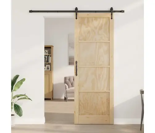 Bīdāmās Durvis Ar Aparatūras Komplektu 83X232 Cm Cietā Priedē Vidaxl