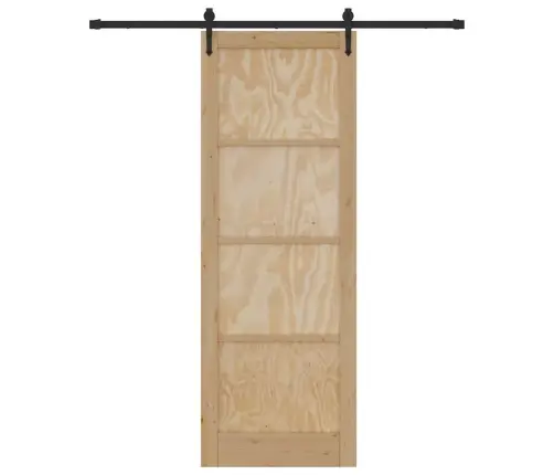 Bīdāmās Durvis Ar Aparatūras Komplektu 83X232 Cm Cietā Priedē Vidaxl