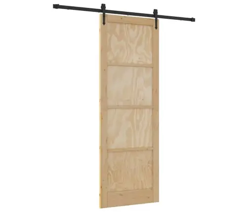 Bīdāmās Durvis Ar Aparatūras Komplektu 83X232 Cm Cietā Priedē Vidaxl