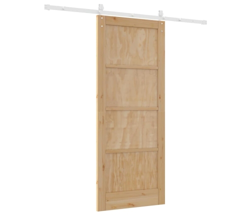 Bīdāmās Durvis Ar Aparatūras Komplektu 83X202 Cm Cietā Koka Priede Vidaxl