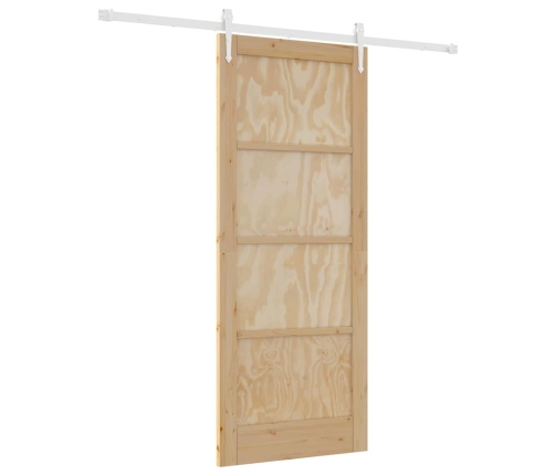 Bīdāmās Durvis Ar Aparatūras Komplektu 83X202 Cm Cietā Koka Priede Vidaxl