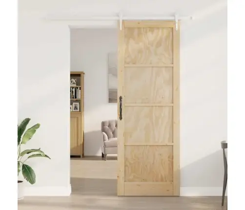 Bīdāmās Durvis Ar Aparatūras Komplektu 83X232 Cm Masīvkoka Priedes Vidaxl