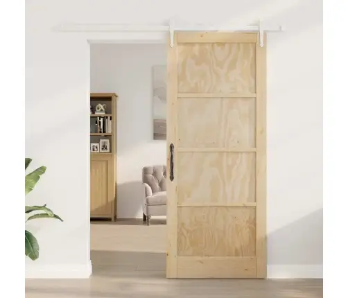 Bīdāmās Durvis Ar Aparatūras Komplektu 86X211 Cm Ciets Priedes Koks Vidaxl