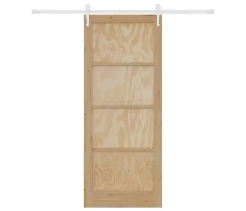 Bīdāmās Durvis Ar Aparatūras Komplektu 86X211 Cm Ciets Priedes Koks Vidaxl