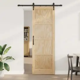 Slīdošās Durvis Orkdal Brūna 78 X 232 Cm Priedes Masīvkoks Vidaxl
