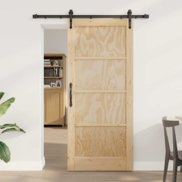 Slīdošās Durvis Orkdal Brūna 86 X 198.5 Cm Priedes Masīvkoks Vidaxl