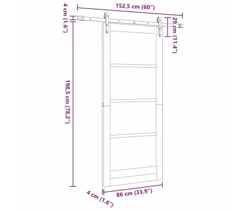 Libisev Uks Orkdal Pruun 86 X 198.5 Cm Männipuit