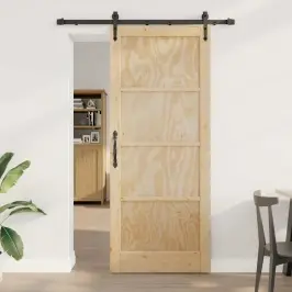 Slīdošās Durvis Orkdal Brūna 86 X 211 Cm Priedes Masīvkoks Vidaxl